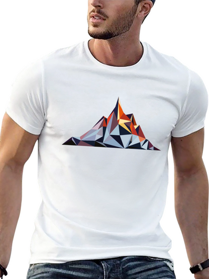 Geometric Mountain Graphic Tee - Black