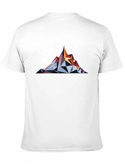 Geometric Mountain Graphic Tee - Black