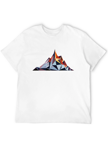 Geometric Mountain Graphic Tee - Black
