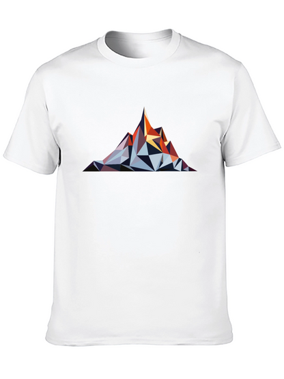 Geometric Mountain Graphic Tee - Black