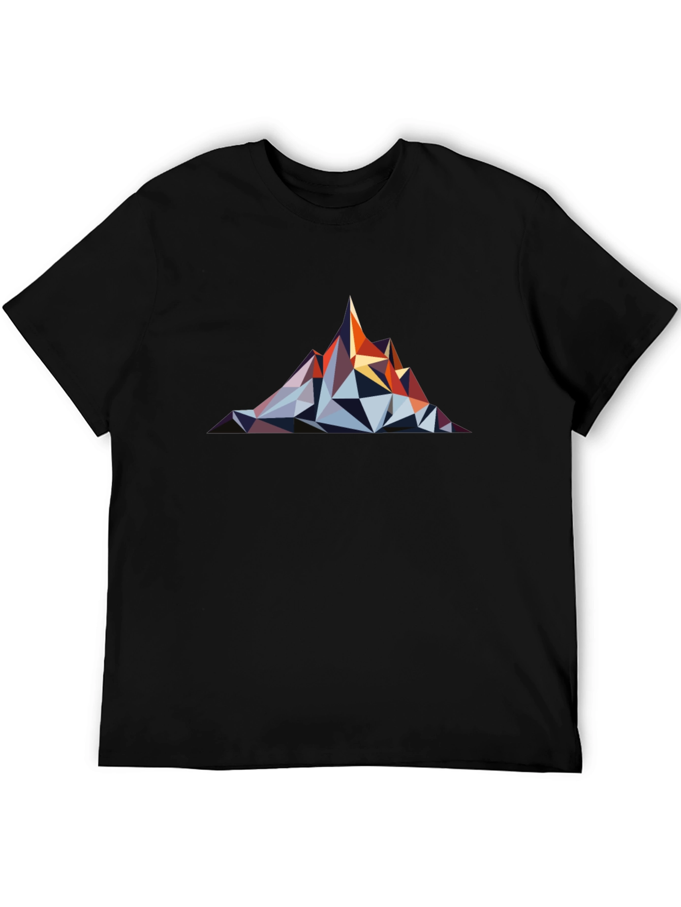 Geometric Mountain Graphic Tee - Black