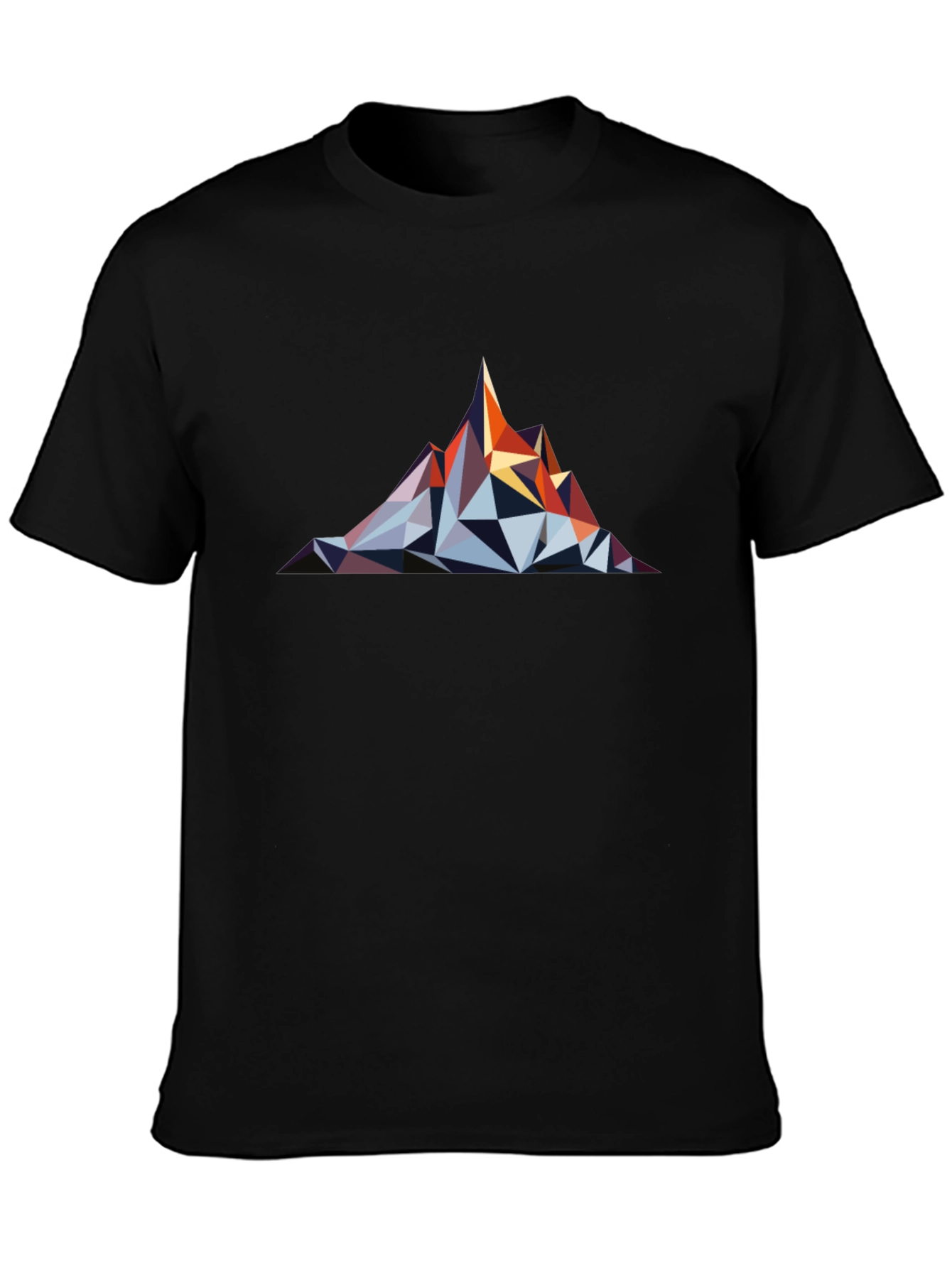 Geometric Mountain Graphic Tee - Black