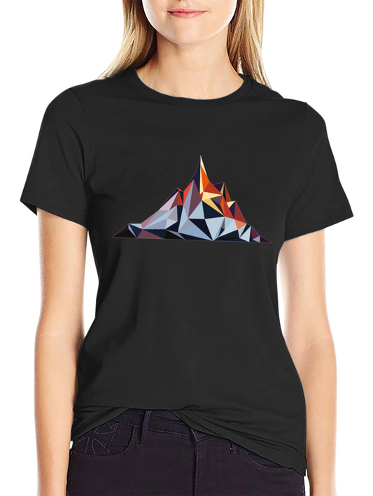Geometric Mountain Graphic Tee - Black
