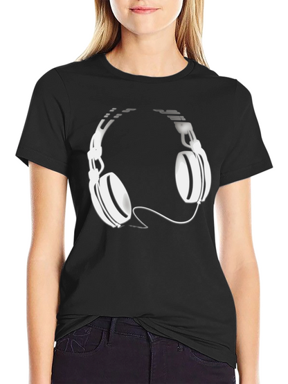 Cool Black T-Shirt with Headphone Graphic