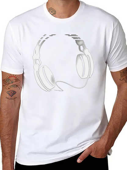 Cool Black T-Shirt with Headphone Graphic