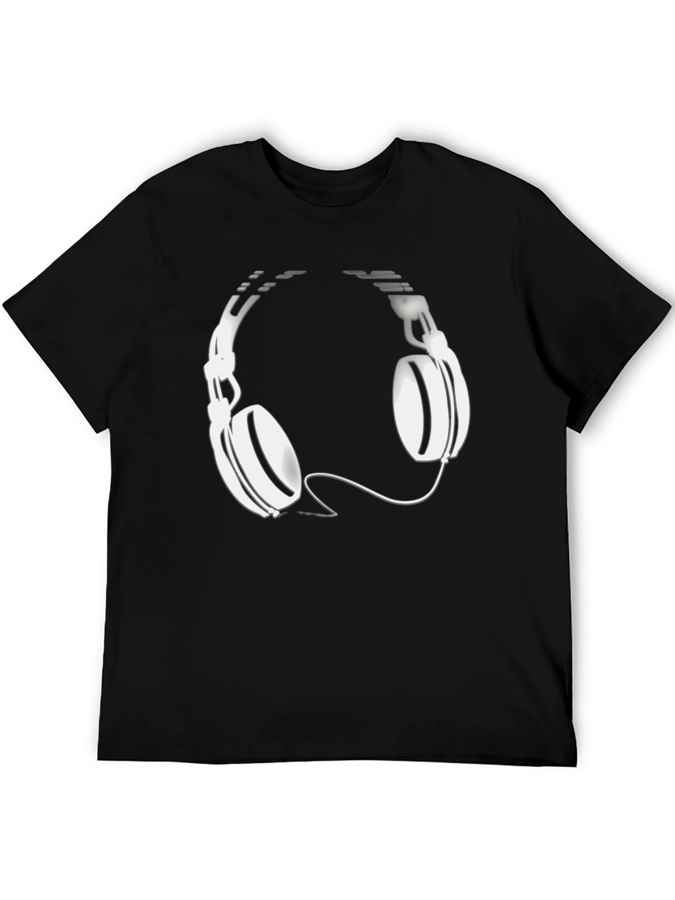 Cool Black T-Shirt with Headphone Graphic