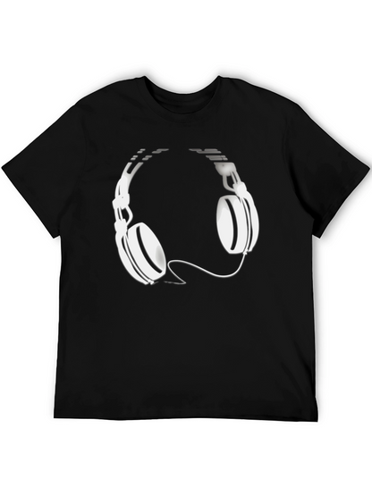 Cool Black T-Shirt with Headphone Graphic