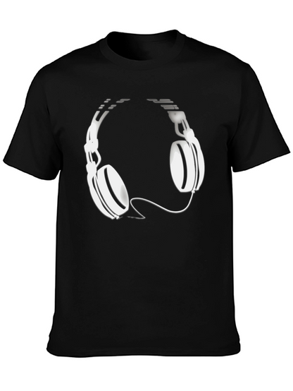 Cool Black T-Shirt with Headphone Graphic
