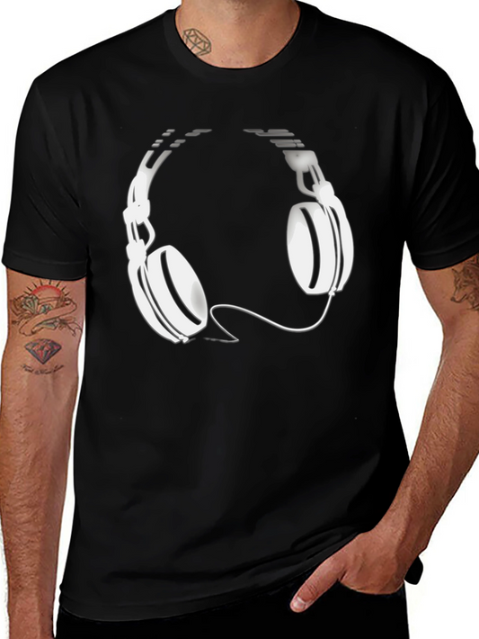 Cool Black T-Shirt with Headphone Graphic
