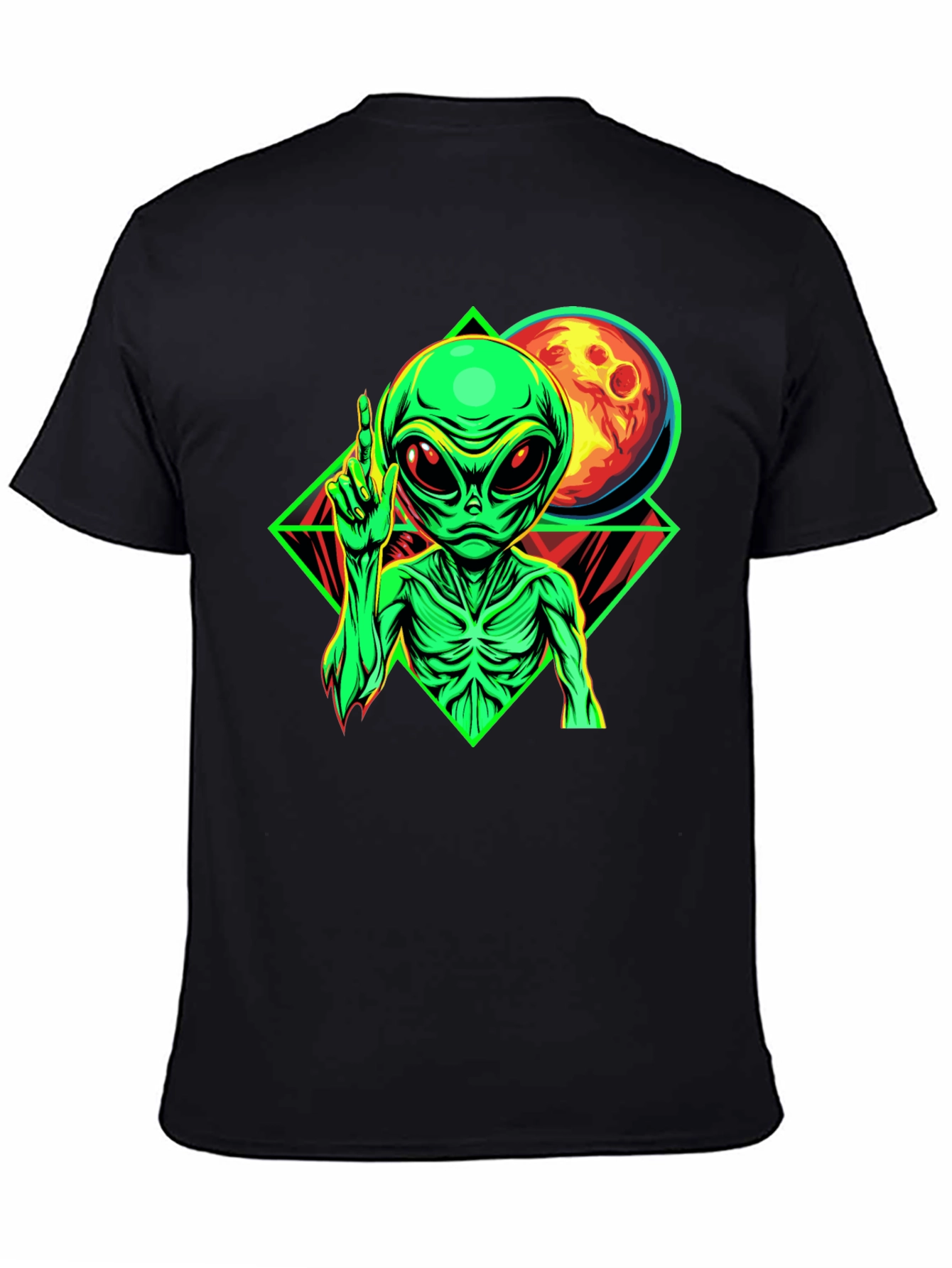 Alien Moon Graphic Black T-Shirt