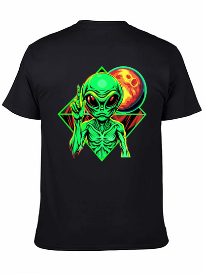 Alien Moon Graphic Black T-Shirt