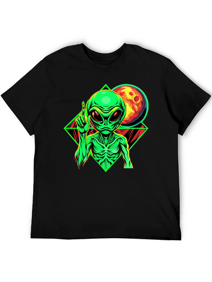 Alien Moon Graphic Black T-Shirt
