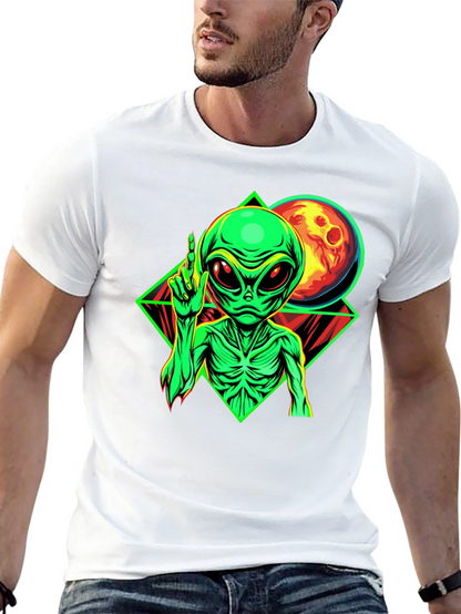 Alien Moon Graphic Black T-Shirt