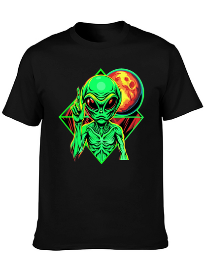 Alien Moon Graphic Black T-Shirt