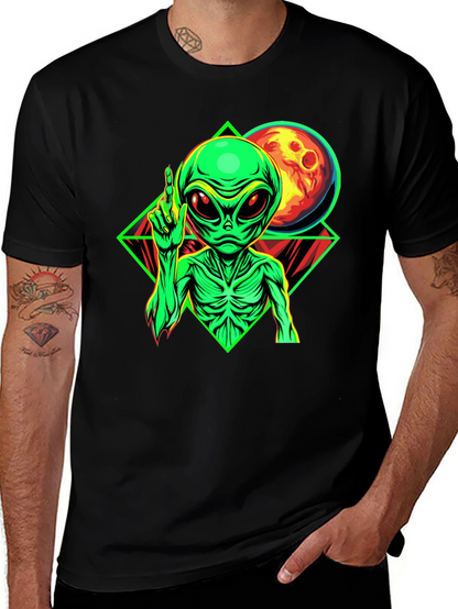 Alien Moon Graphic Black T-Shirt