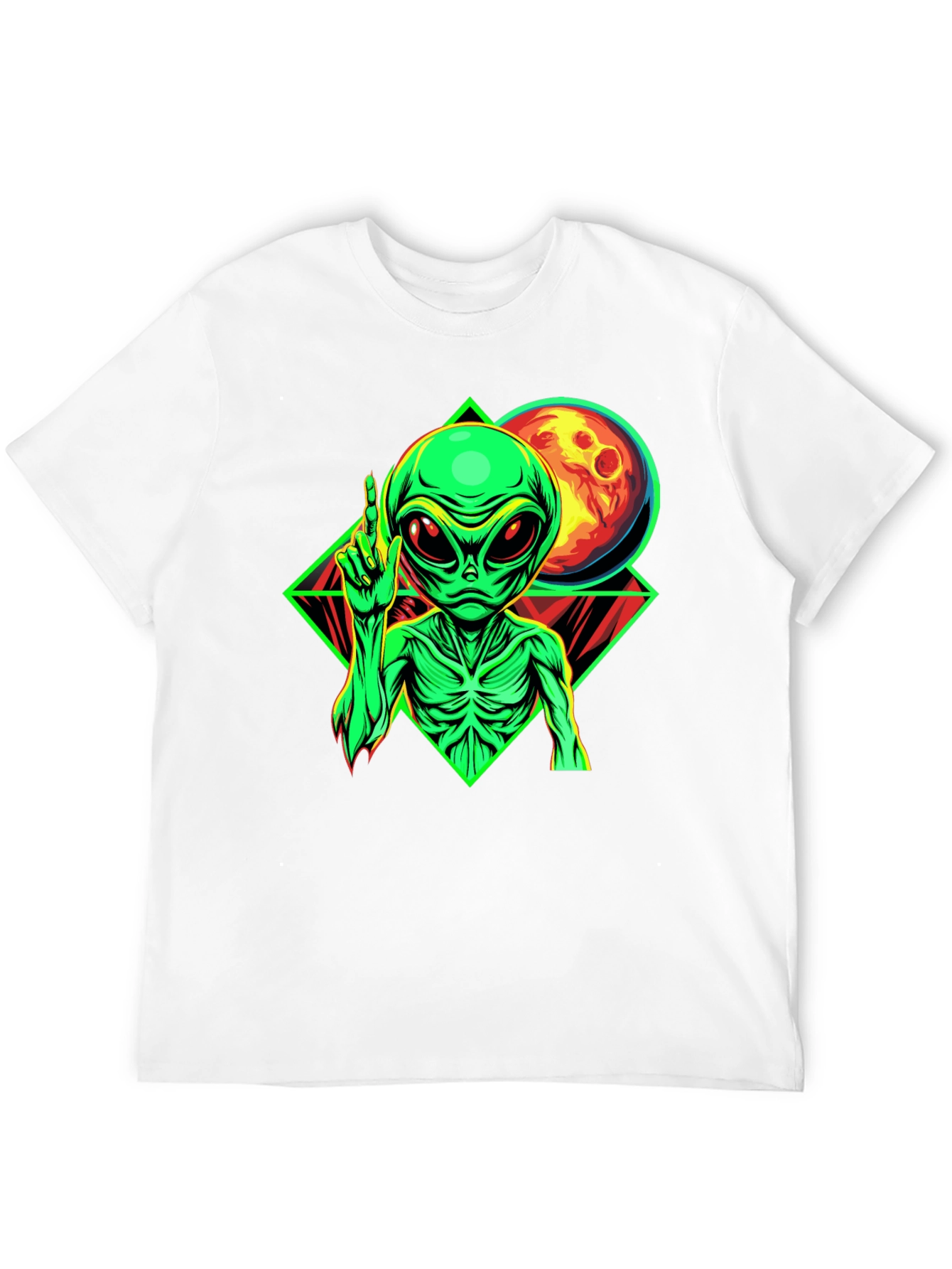 Alien Moon Graphic Black T-Shirt