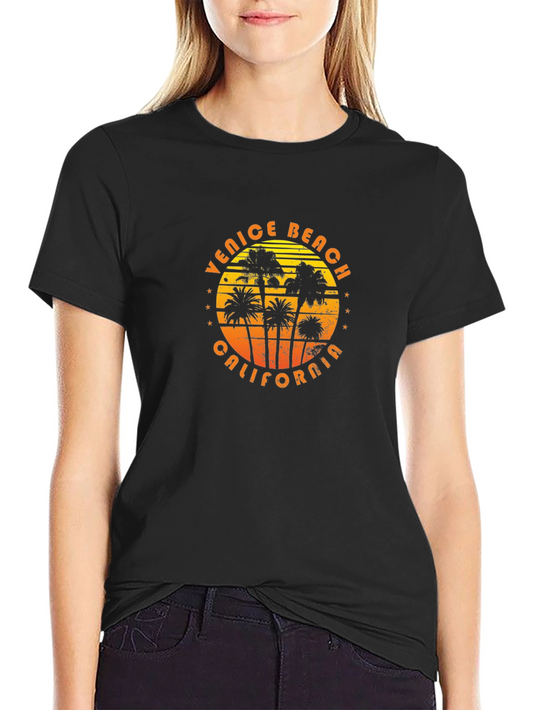 Venice Beach California Palm Tree Graphic T-Shirt