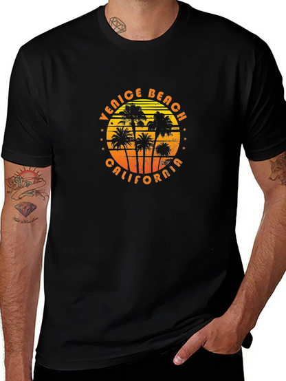 Venice Beach California Palm Tree Graphic T-Shirt