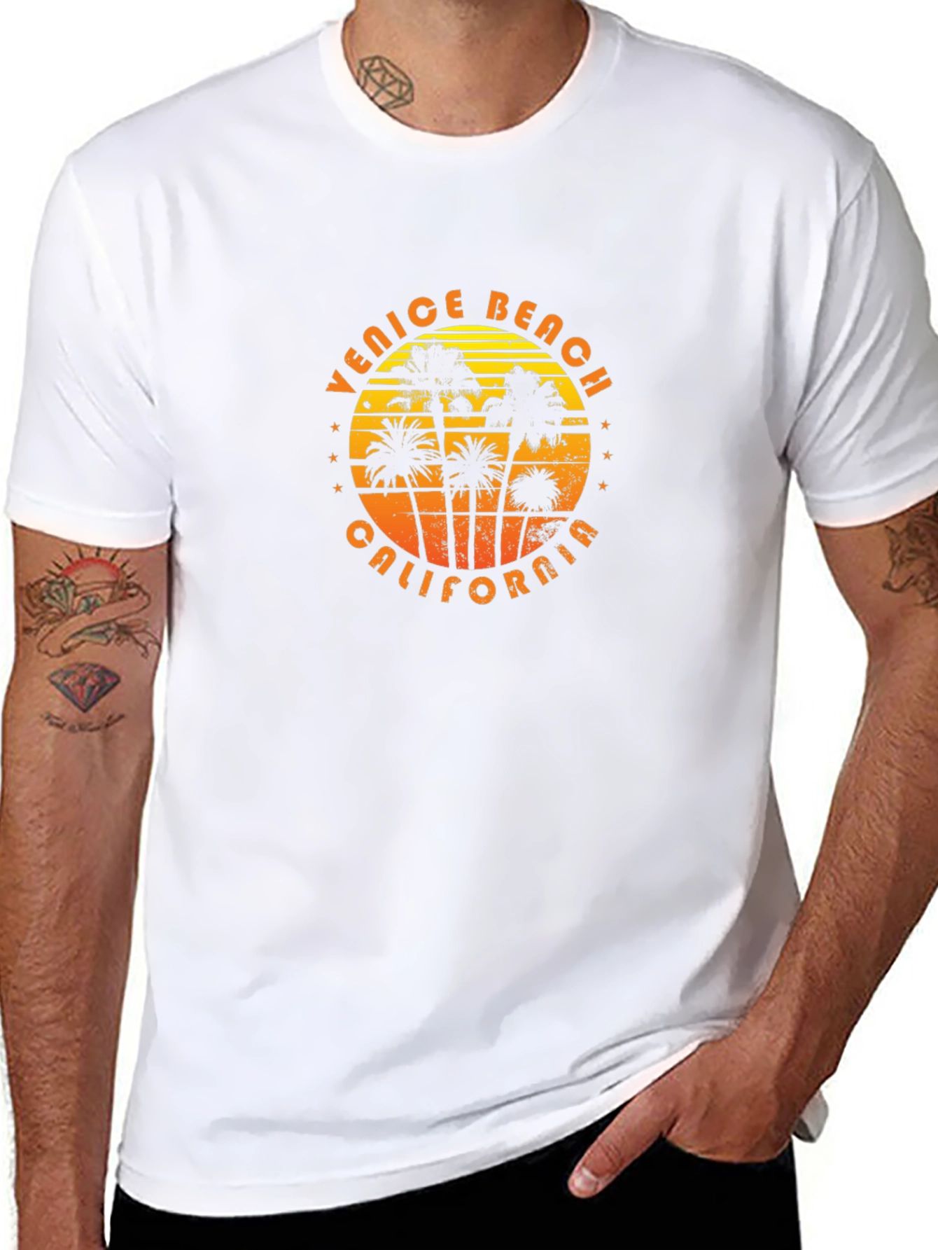 Venice Beach California Palm Tree Graphic T-Shirt