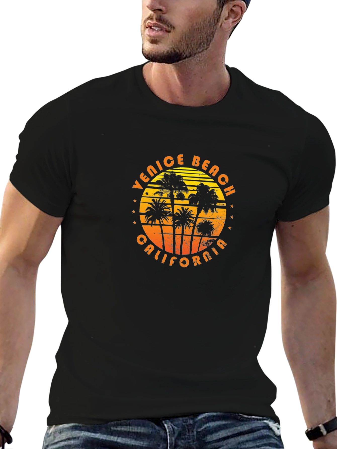 Venice Beach California Palm Tree Graphic T-Shirt