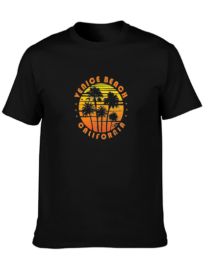 Venice Beach California Palm Tree Graphic T-Shirt