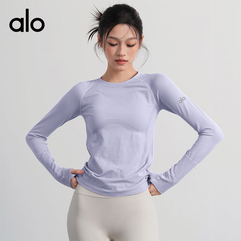 Aloyoga Casual Long-Sleeved Fitness Top - Athletic T-Shirt - Slim-Fitting and Stylish - Undergarment for Layering