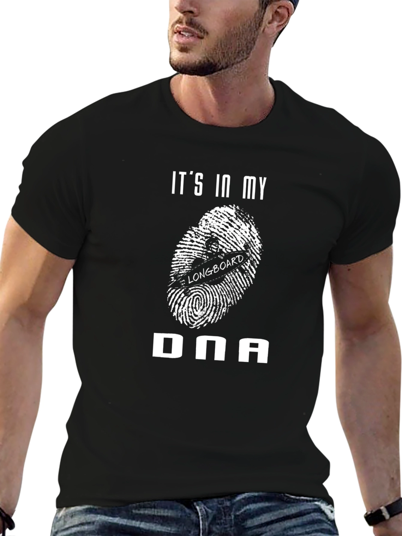 Longboard DNA T-Shirt - Black Graphic Tee