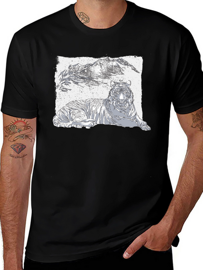 Tiger Graphic Black T-Shirt - Cool Wildlife Design