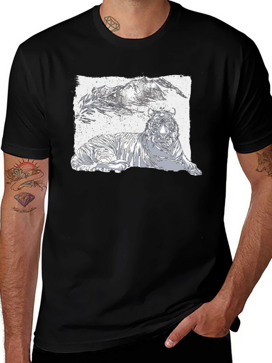 Tiger Graphic Black T-Shirt - Cool Wildlife Design