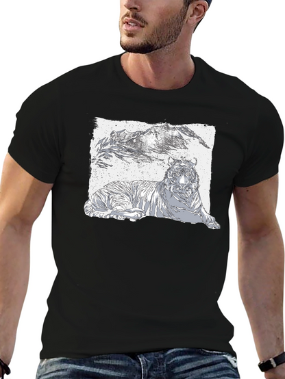 Tiger Graphic Black T-Shirt - Cool Wildlife Design