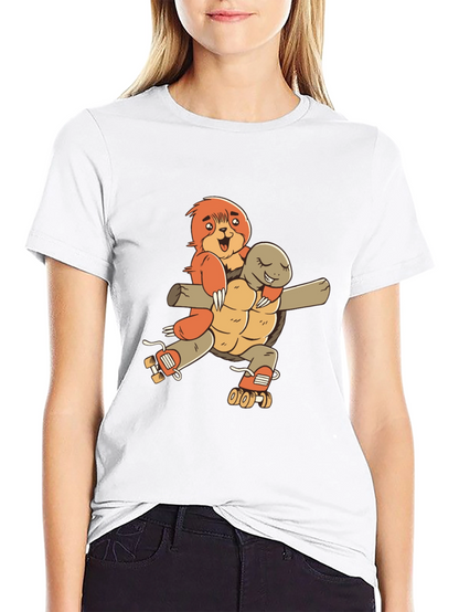 Sloth & Turtle Roller Skate T-Shirt