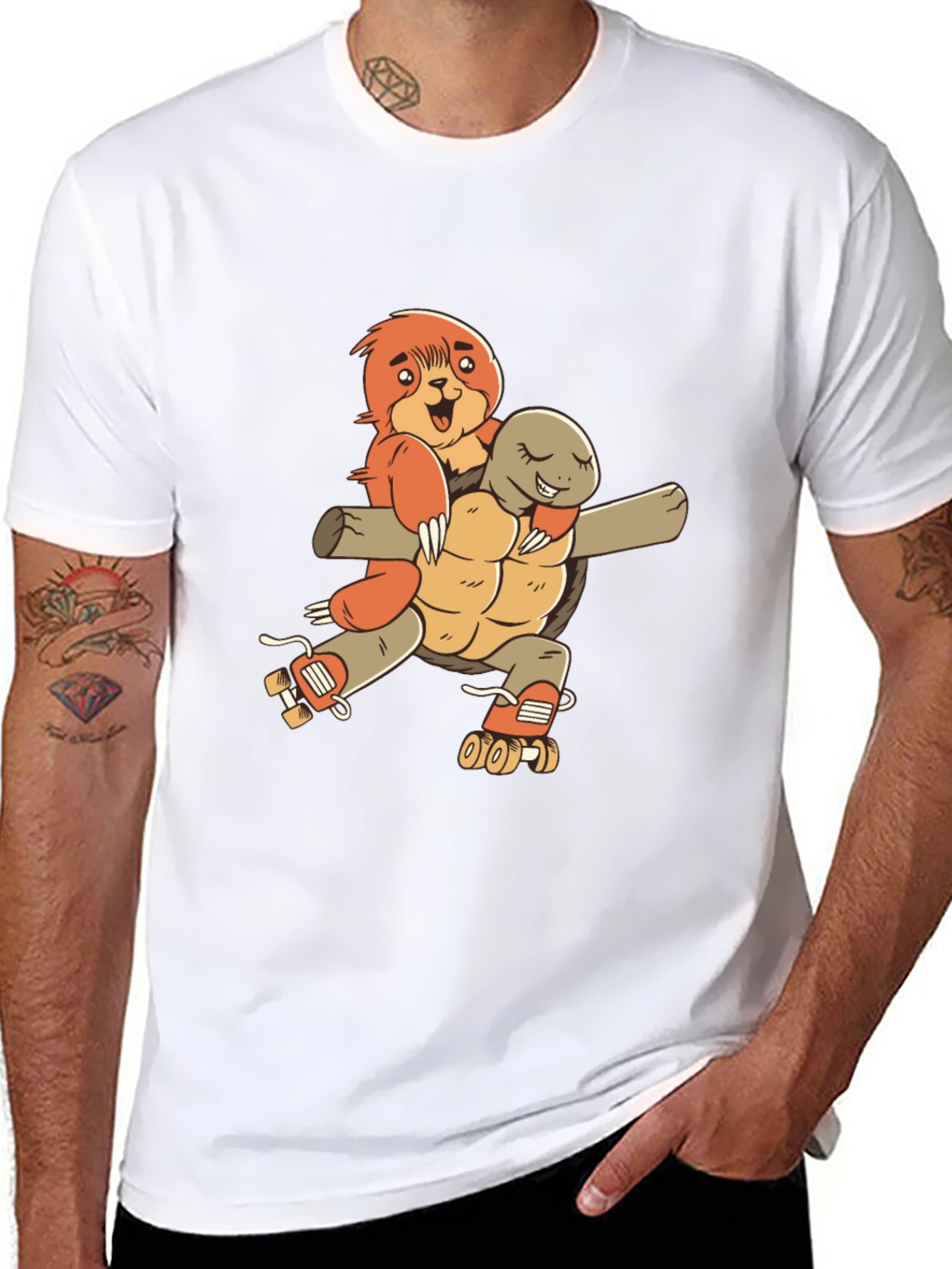 Sloth & Turtle Roller Skate T-Shirt