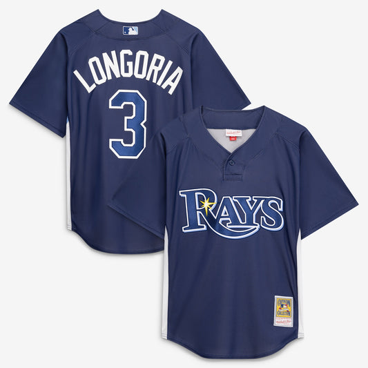 Evan Longoria Tampa Bay Rays Mitchell &amp;amp; Ness Authentic Batting Practice Jersey - Navy