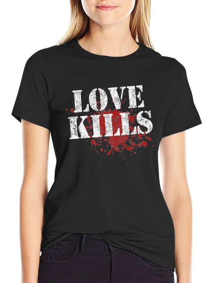 Love Kills Graphic Tee - Black Cotton T-Shirt