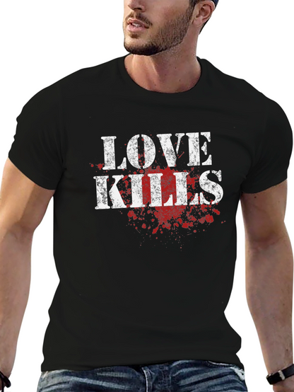 Love Kills Graphic Tee - Black Cotton T-Shirt