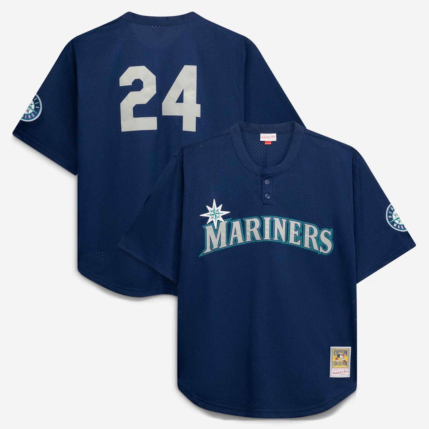 Seattle Mariners Mitchell &amp;amp; Ness Big &amp;amp; Tall Cooperstown Collection Mesh Batting Practice Jersey - Navy