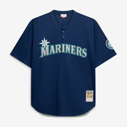 Seattle Mariners Mitchell &amp;amp; Ness Big &amp;amp; Tall Cooperstown Collection Mesh Batting Practice Jersey - Navy