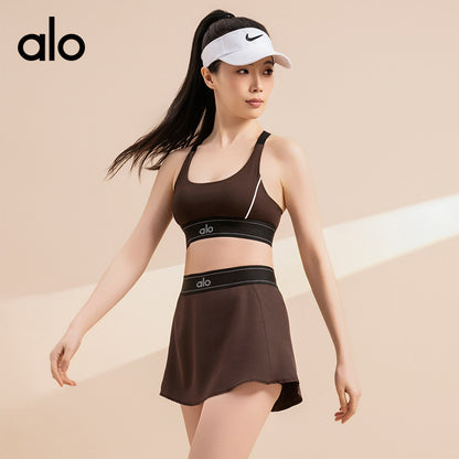 Aloyoga Back-Soothing Yoga Set - Color-Matched Tight-Fitting Sports Bra, Quick-Drying Fitness Shorts Set