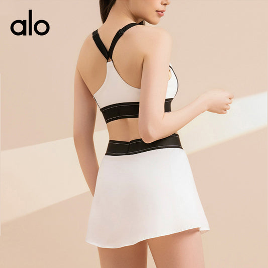 Aloyoga Back-Soothing Yoga Set - Color-Matched Tight-Fitting Sports Bra, Quick-Drying Fitness Shorts Set