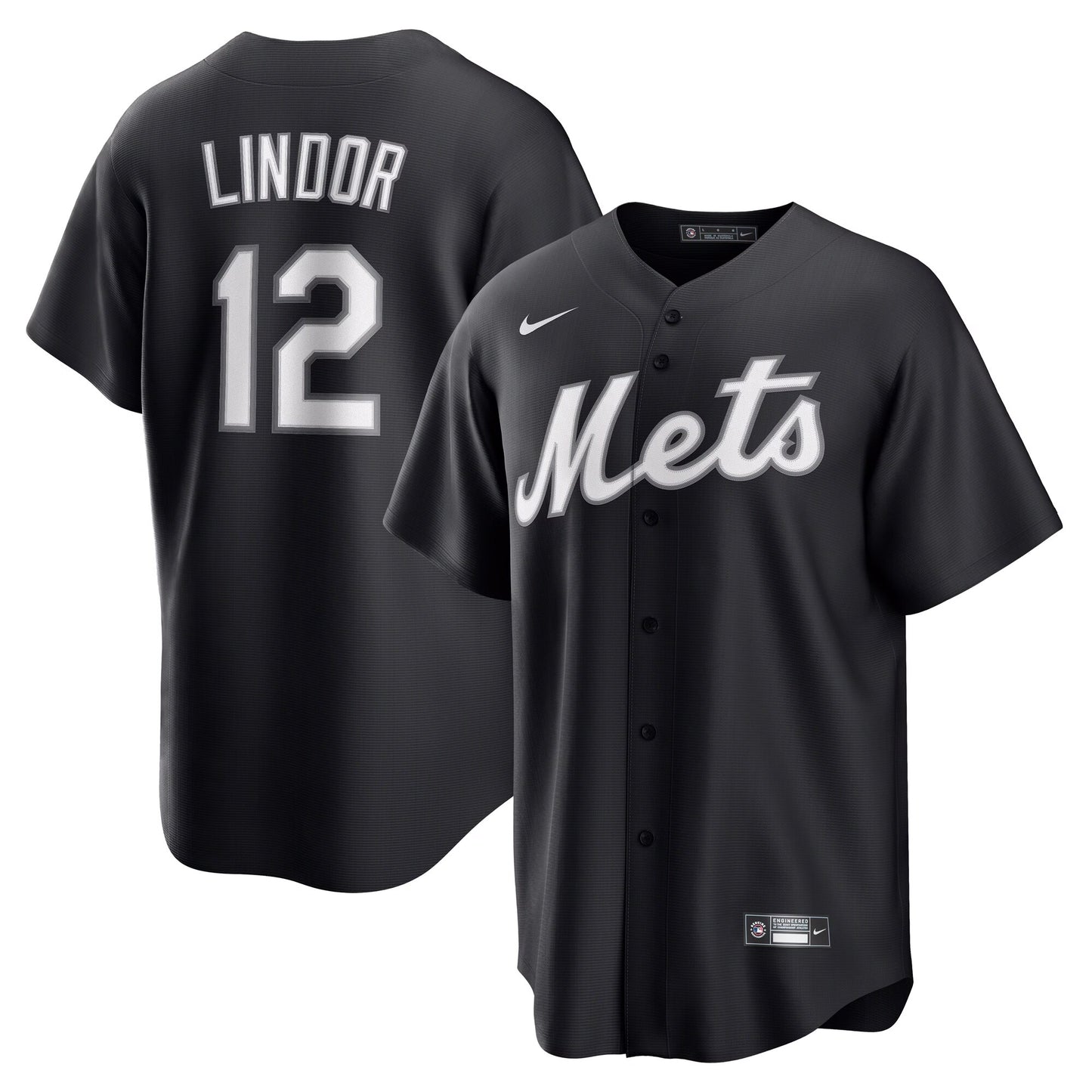 Francisco Lindor New York Mets Nike Replica Player Jersey - Black