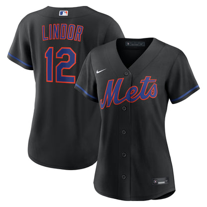 Francisco Lindor New York Mets Nike Women's Alternate Replica Jersey - Black