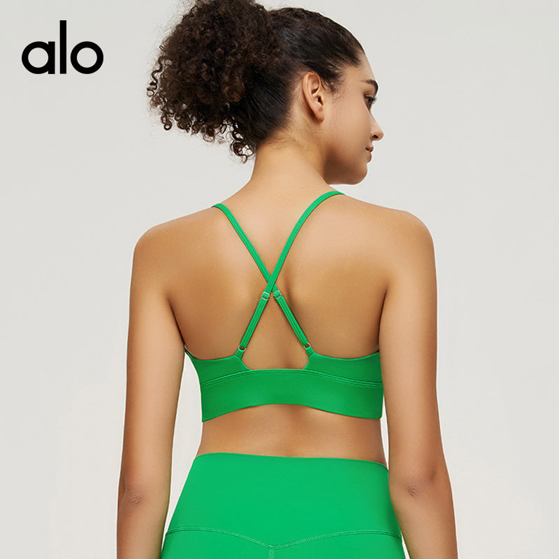 Aloyoga Stretchable Anti-Vibration Yoga Back Support Bra with Straps - Sensual Running Fitness Sexy Back Supportive Bra
