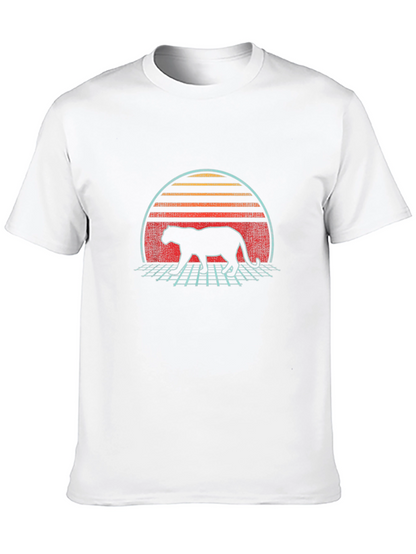 Retro Panther Graphic T-Shirt - Black