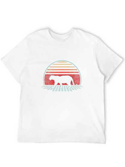 Retro Panther Graphic T-Shirt - Black