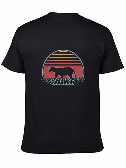 Retro Panther Graphic T-Shirt - Black