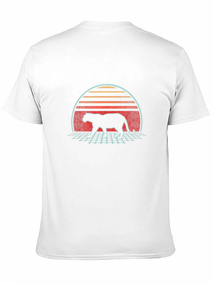 Retro Panther Graphic T-Shirt - Black