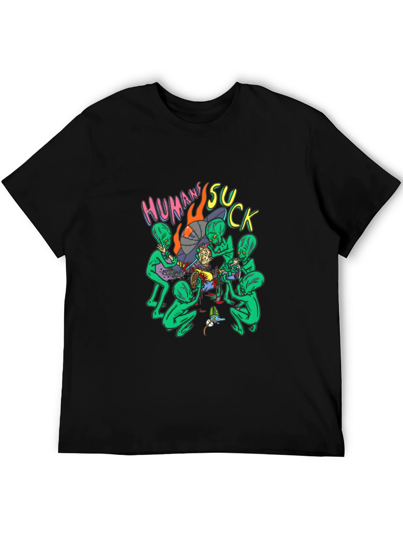 Humans Suck Alien Abduction Graphic Tee