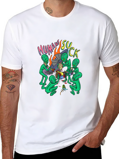 Humans Suck Alien Abduction Graphic Tee