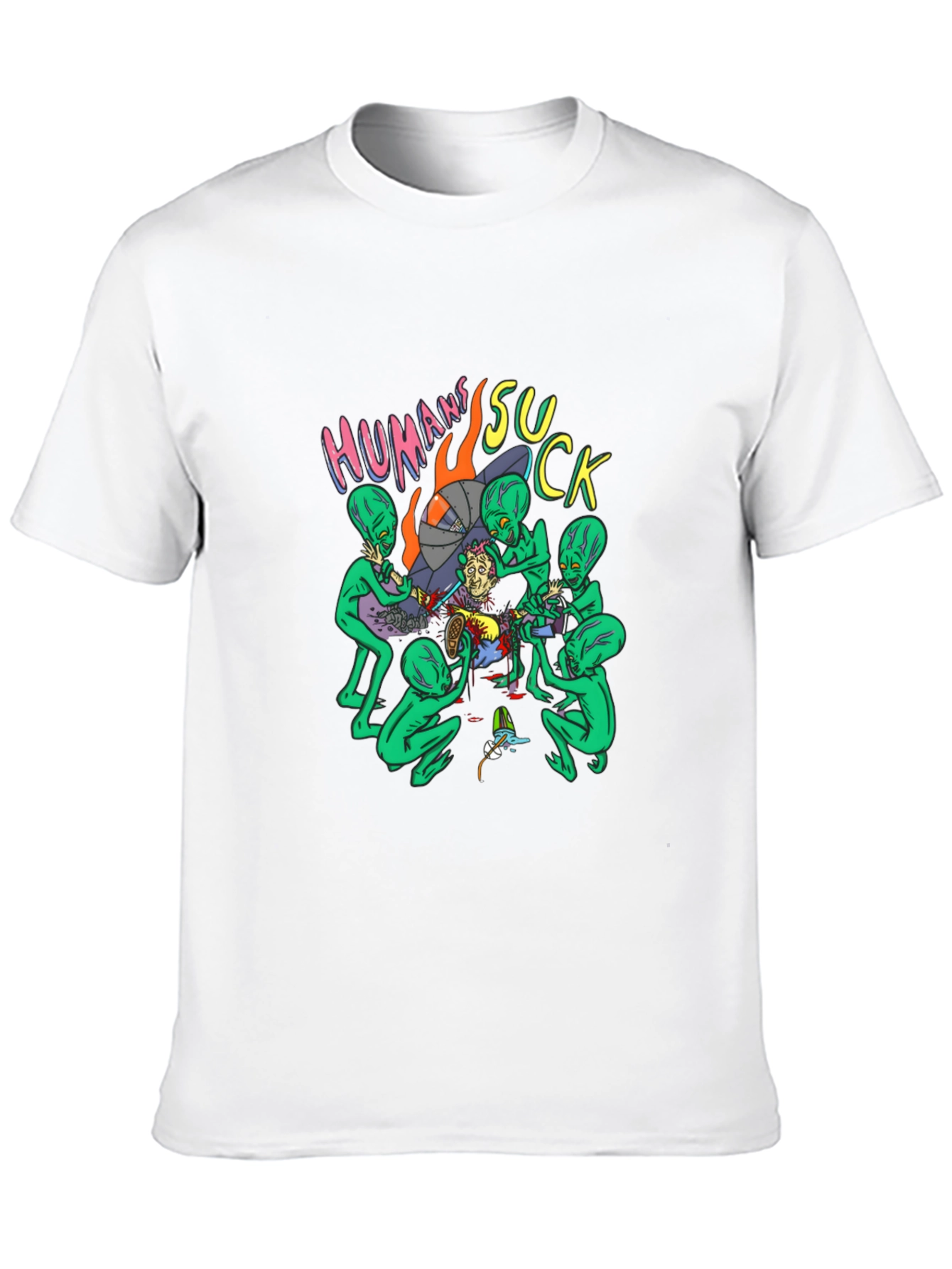 Humans Suck Alien Abduction Graphic Tee