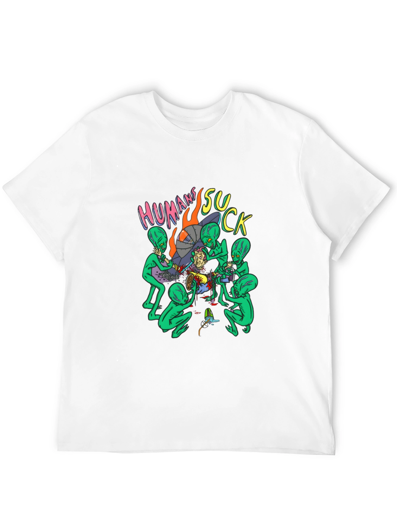 Humans Suck Alien Abduction Graphic Tee
